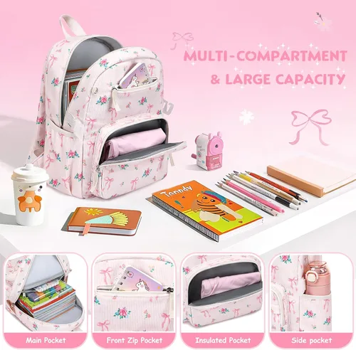 Vista 4 de JUEGO DE 12 MOCHILAS Lazo Floral Beige