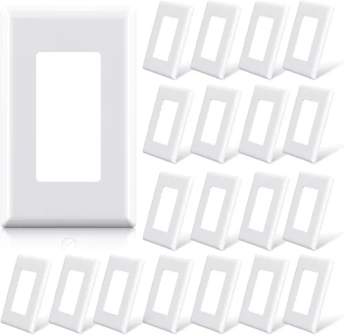 Vista 27 de ELEGRP Placas de pared decorativas sin tornillos de 1 banda, cubierta de placa frontal termoplástica irrompible para interruptor de salida