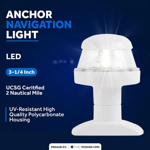 Vista 3 de Five Oceans Kit de luces LED de anclaje y navegación bicolor para barcos 12V DC, USCG Reglas 2NM, para pontón, barcos de pesca, botes de bajo