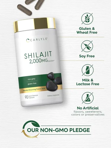 Vista 5 de Carlyle - Cápsulas de Shilajit 2000mg 90 unidades Suplemento sin OMG y sin gluten