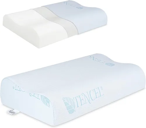 Vista 8 de Almohada de espuma viscoelástica de contorno cervical para dolor de cuello Azul