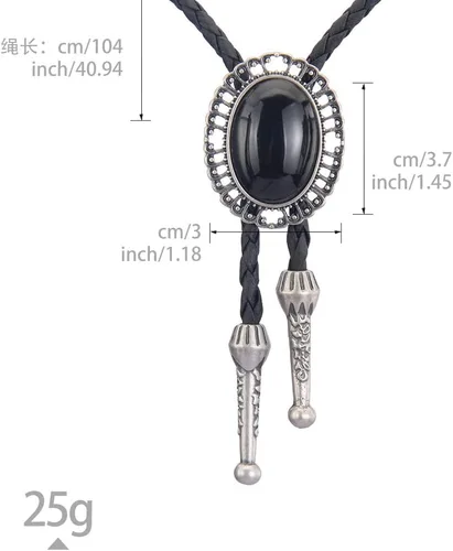 Vista 165 de Jeilwiy Corbata de bolo para hombre, corbata de vaquero occidental, collar de corbata de bolo dorado, corbata de cuero, corbata de Halloween