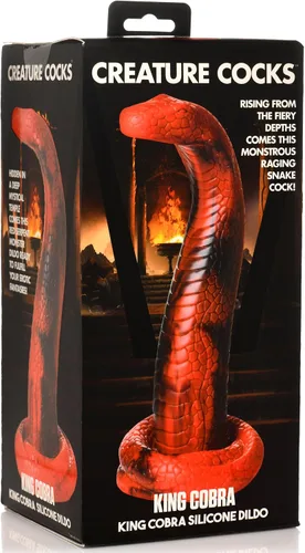 Vista 12 de CREATURE COCKS King Cobra - Consolador de silicona para hombres, mujeres y parejas. Firme y flexible, base de succión fuerte, consolador