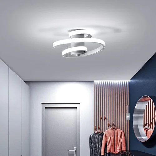 Vista 4 de Xuthusman Lámpara de techo moderna LED de acrílico para sala de estar, dormitorio, lámpara de montaje empotrado, elegante accesorio de pasillo de 19