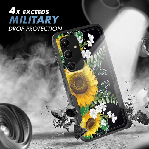 Vista 102 de Funda para Galaxy A14 5G, resistente de doble capa híbrida de policarbonato duro, goma suave, a prueba de golpes, funda protectora resistente