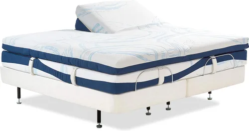 Vista 2 de Online Bedding Linen Flex Top - Cama tamaño Queen, 800 hilos, algodón egipcio de 18 pulgadas, sábanas divididas de bolsillo profundo para dormir