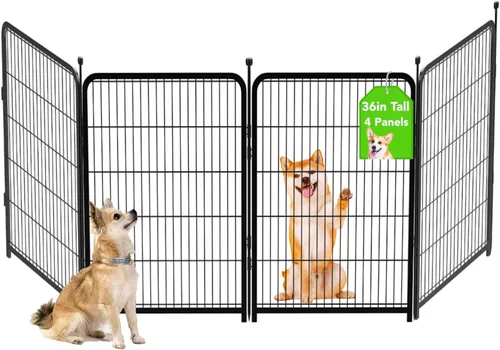 Vista 12 de Corralito para perros de 24 pulgadas de alto, 16 paneles de valla para perros al aire libre para patio. Corralito de metal resistente para mascotas