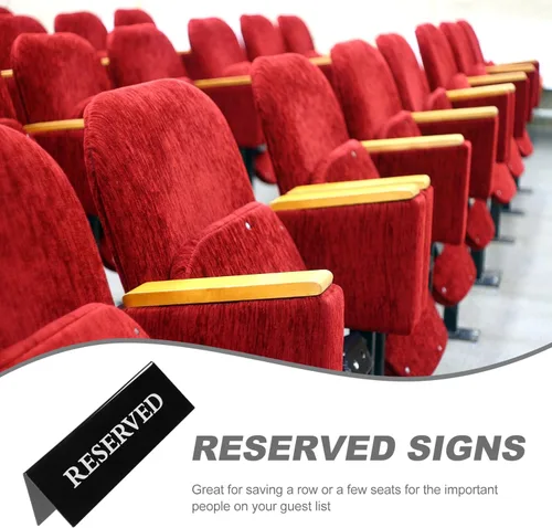 Vista 8 de SOLUSTRE Señales de mesa reservadas de acrílico para sillas de boda de restaurante, 2 uds