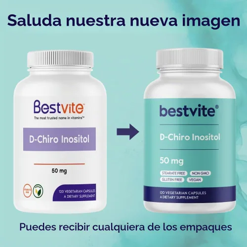 Vista 3 de BESTVITE D-Chiro Inositol (120 cápsulas vegetales) - Sin estearatos