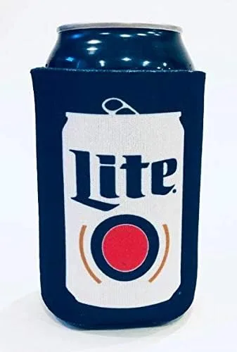 Vista 3 de Miller Lite Juego de 2 fundas plegables para latas de cerveza de EE. UU