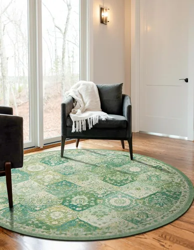 Vista 27 de Unique Loom Penrose Collection - Alfombra de área - Blake (2' 2" x 3' 1" Rectángulo, Verde/Beige)