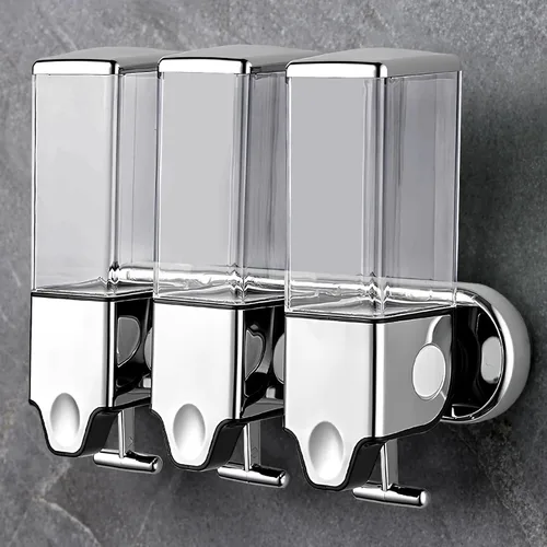 Vista 10 de Dispensador de champú y acondicionador prosfalt 2 x 500ml No taladrar Montado en la pared Dispensador manual de jabón para ducha para el hogar
