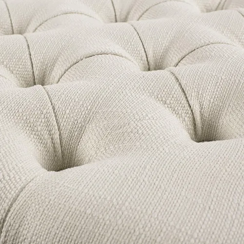 Vista 5 de Homebeez Taburete otomano de almacenamiento con reposapiés copetudo con ribete de cabeza de clavo (beige), grande