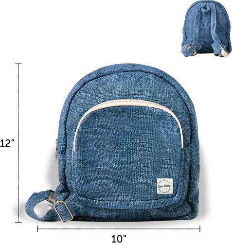 Vista 3 de Core Hemp Mini mochila, Himal-azul, Bolso mochila de cáñamo