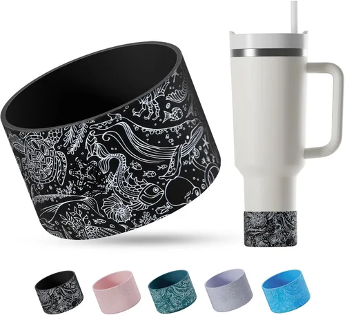 Vista 19 de Funda de silicona para botellas Stanley de 20-40oz, termos Hydro Flask, termos Simple Modern, termo Iron Flask, termos similares, accesorio