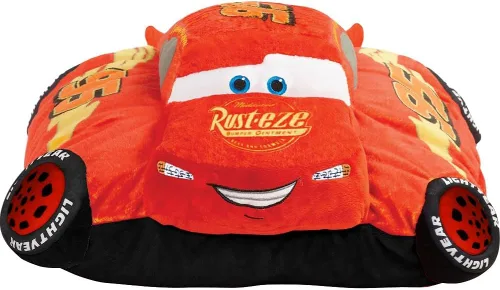 Vista 2 de Pillow Pets Disney Pixar Cars 3, Lightning McQueen, juguete de peluche de 16 pulgadas