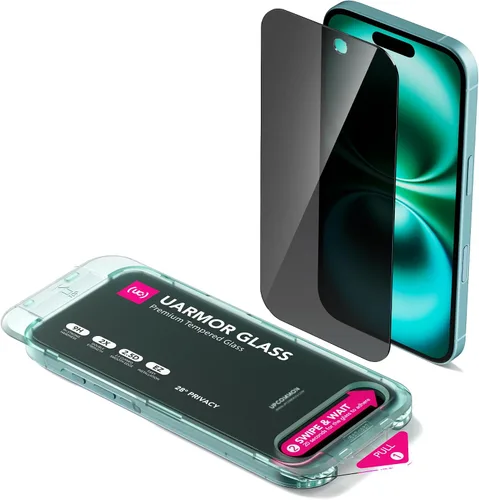 Vista 13 de UARMOR Protector de Pantalla de Privacidad de Vidrio para [ iPhone 15 Plus ] Vidrio Templado Premium 9H Anti-espía, Kits de Instalación Fácil