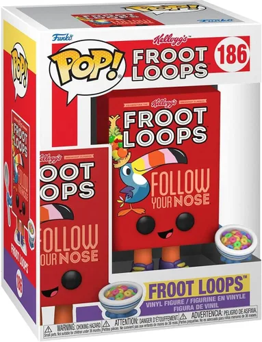 Vista 3 de POP Ad Icons: Kelloggs – [Froot] Loops Cereal Box Funko Figura de vinilo (paquete con funda protectora de caja compatible)