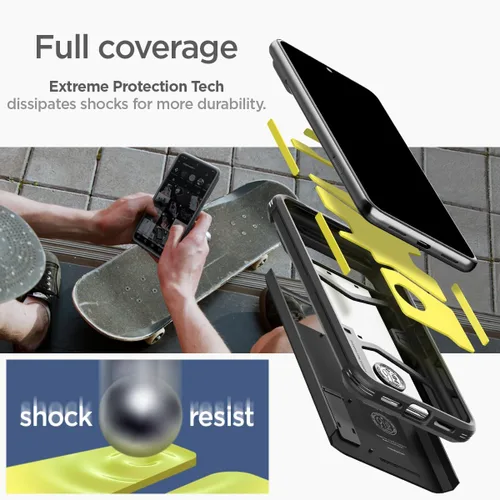 Vista 3 de Spigen Tough Armor diseñada para Pixel 8 Pro Case (2023) [Soporte de apoyo] [Protección de grado militar] - Negro