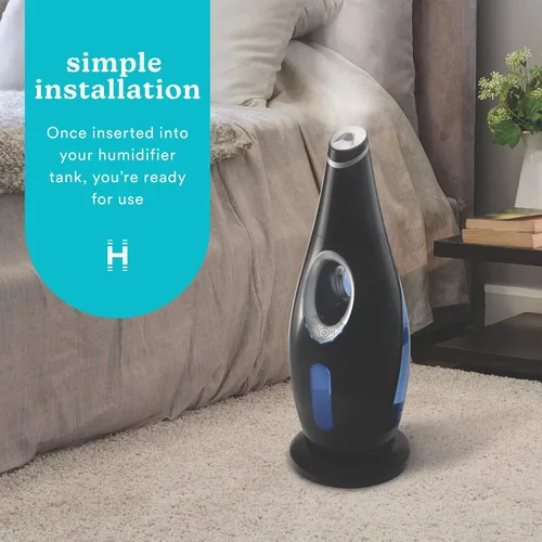 Vista 2 de HoMedics Cartucho de desmineralización para humidificadores ultrasónicos, paquete de 4 filtros de humidificador, filtra depósitos minerales