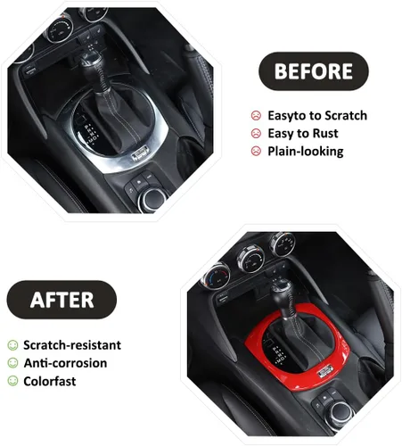 Vista 2 de Adhesivo para marco de cambio de marcha interior de automóvil para Mazda MX-5 ND 2015-2023 Cubierta de panel de consola central, accesorios