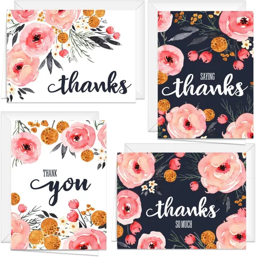 Vista 12 de Boho Spirit tarjeta de agradecimiento surtidas – Set de 36 interior en blanco – 6 Diseños interior en blanco – de tarjetas con sobres blancos