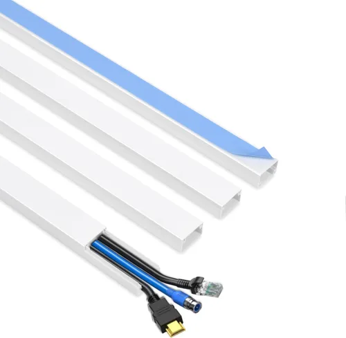 Vista 8 de Ocultador de cables, cubierta de cable de 62.8 pulgadas, cubiertas de cable para cables en la pared, cubiertas de alambre para cables, ocultadores