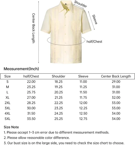 Vista 5 de MAXJON Camisas de guayabera para hombre, camisas cubanas de manga corta