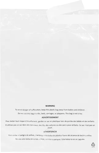 Vista 7 de Bolsas de polietileno transparente autosellantes de 11 x 14 pulgadas (500 unidades) con advertencia de asfixia, adhesivo permanente, cumple