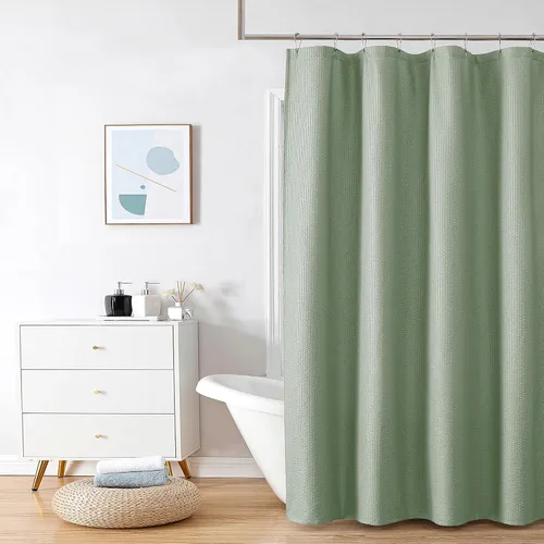 Vista 62 de OVZME Cortina de ducha de tela Berry Stall de 36 x 72 pulgadas, suave y gofre, pequeña cortina de ducha negra para baño con textura para un