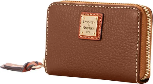 Vista 2 de Dooney & Bourke Billetera, diseño de grano de guijarro grande con cremallera alrededor de la caja de la tarjeta de crédito, Corteza de árbol, Casual