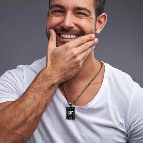 Vista 6 de AILIN Collar de fútbol personalizado para hombres, collares de latón con números personalizados para atletas de fútbol, color plataorooro rosanegro