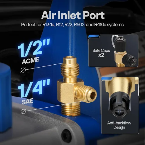 Vista 7 de VIVOHOME Báscula electrónica de carga de refrigerante con válvula de carga de dosificación automática separada con bomba de vacío de paletas