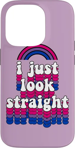 Vista 17 de I Just Look Straight Bisexual Rainbow Bisexual Pride Flag Case for iPhone 17
