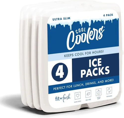 Vista 14 de Enfriadores Cool de Fit + Fresh, Paquetes de Hielo Delgados Reutilizables y Duraderos, Paquetes Fríos para Loncheras, Paquetes de Hielo para Bolsas
