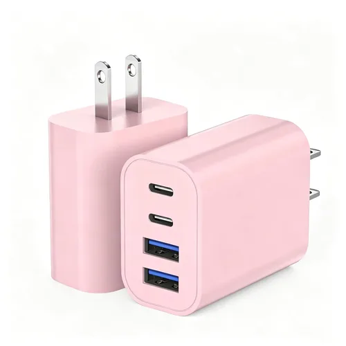 Vista 9 de Bloque de carga rápida de 40 W Apple 17 16, paquete de 2 bloques de cargador USB C rápido de 4 puertos, adaptador de corriente PD y adaptador QC
