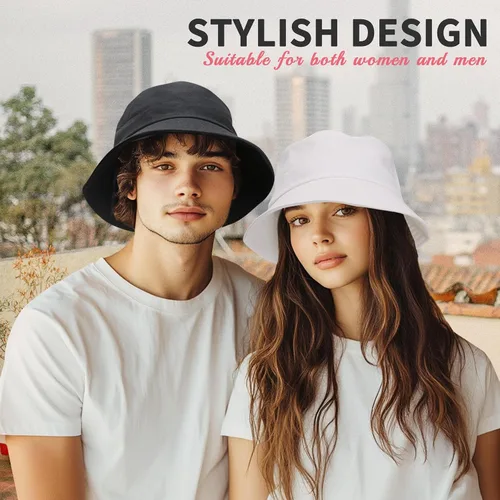 Vista 2 de NPQQUAN Bucket Hats for Men Woman Packable Foldable Sun Hats for Women Beige