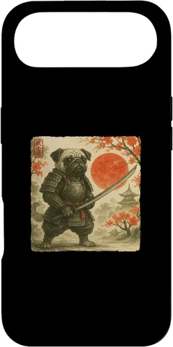 Vista 27 de Pug Samurai Japanese Warrior Costume Sumi-e Art Funny Case for iPhone 17