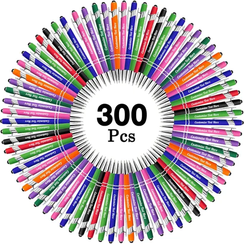 Vista 101 de Hasta 500 bolígrafos personalizados a granel con logotipo de mensaje de nombre comercial, bolígrafos grabados personalizados con lápiz óptico