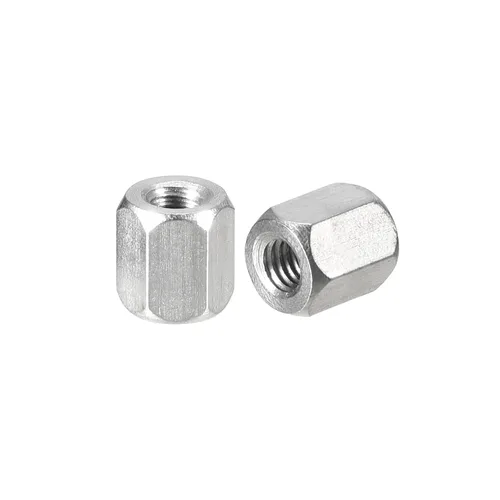 Vista 22 de uxcell Tuercas de acoplamiento M3 x 0.020 in de longitud, 5 tuercas de acoplamiento de varilla hexagonal métrica de acero inoxidable 304 Metric
