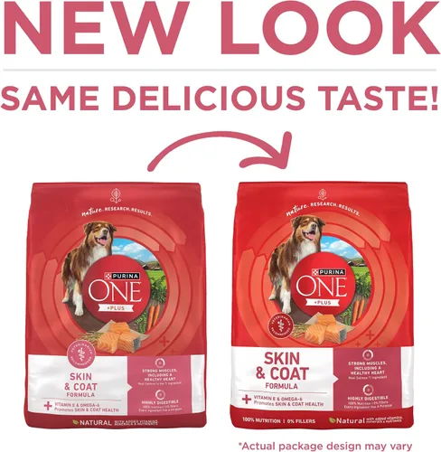 Vista 2 de Purina ONE Alimento seco natural para perros con estómago sensible, fórmula +Plus para piel y pelaje, bolsa de 16.5 libras