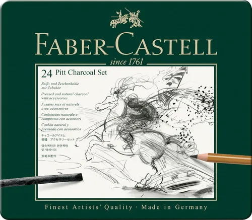 Vista 2 de Faber-Castel Juego de 24 piezas de lápices de carbón Pitt
