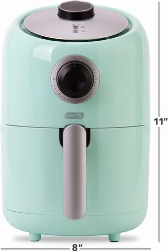 Vista 7 de DASH Horno freidora de aire compacto con control de temperatura, canasta antiadherente para freír, guía de recetas + función de apagado automático