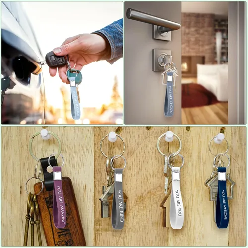 Vista 7 de 60 llaveros con cita inspiradora, de silicona, motivacionales, regalos de agradecimiento a los empleados, regalos de agradecimiento al profesor