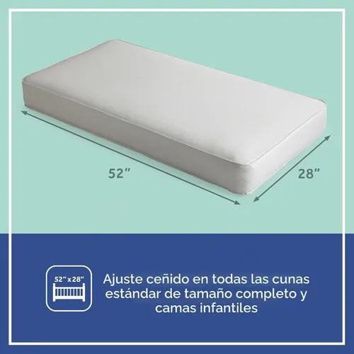 Vista 3 de Sealy Posture Perfect - Colchón impermeable de 2 etapas para cuna y colchón para cama de bebé, espuma viscoelástica híbrida y 150 bobinas de alta