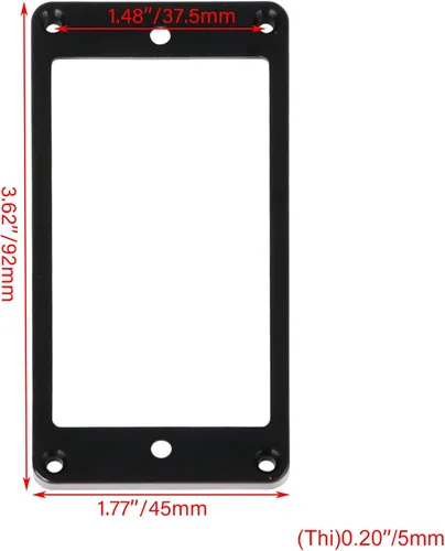 Vista 5 de lovermusic Lovermusic - Marco de anillos de montaje para pastilla humbucker plana de ABS para guitarra eléctrica, cuello y puente, color negro