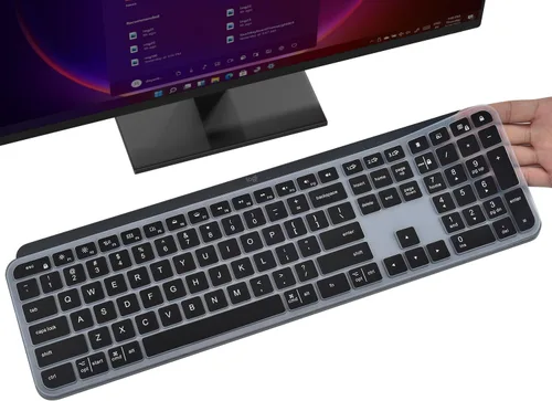 Vista 8 de Logitech MK320 K330 MK335 - Funda de teclado de silicona impermeable para Logitech MK320 MK335, color negro