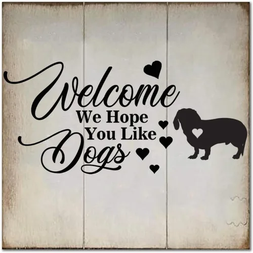 Vista 13 de Welcome We Hope You Like Lab Pointer - Letreros de madera para perro, reglas de perro, carpintería, garaje, decoración de pared para interiores