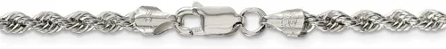Vista 4 de Collar de cadena de plata de ley maciza de 0.118in con lazo negro