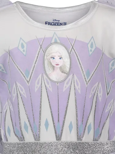 Vista 4 de Disney Frozen, Reina Elsa, Princesa Anna, vestido de manga corta